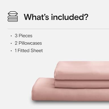 DOZ Sheet Set, 100% Viscose derived from Bamboo, Organically Grown, Buttery Soft, Cooling Sheets, High GSM, Deep Pockets - 3 Piece - 2 Pillowcases 1 Fitted Sheet (Blush, Queen) - Image 2