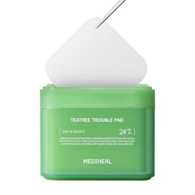 MEDIHEAL Teatree Trouble Facial Toner Pads with Tea Tree & Lactobacillus - Calming & Soothing for Sensitive & Acne Prone Skin - Vegan Face Gauze, 100 Pads - Image 1