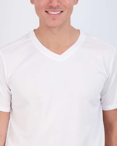 Real Essentials 5 Pack: Men's Mesh Quick Dry Short Sleeve V-Neck T-Shirt - Athletic Performance (Available in Big & Tall),Set XL - Image 3
