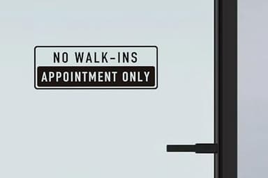 ZLKAPT No Walk-ins by Appointment Only Vinyl Decal - 14"x5" - Professional Business Sign for Storefront Window and Door - Appointment Scheduling Decal - Easy Application (Inside Application, Black) - Image 2