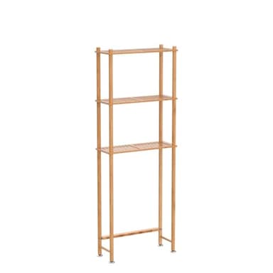 AmazerBath Over The Toilet Storage Shelf Bamboo, 3-Tier Over Toilet Organizer Rack, Freestanding Above Toilet Shelf for Bathroom, Laundry, Space Saver, Natural Color - Image 5