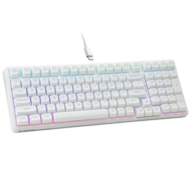 HUO JI E-Yooso Creamy Mechanical Keyboard Wired, Hot Swappable, Pre-lubed Linear Switches, Gasket Structure with Sound Dampening Foam, RGB Backlit, 99 Keys Custom Gaming Keyboard for PC/Mac,White - Image 1