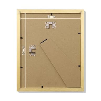 Vittanly 8x10 Picture Frames Set of 9, Shatter Resistant Plexiglass, Display 5x7 Pictures with Mat or 8x10 without Mat, Photo Frames for Wall or Tabletop, Engineered Wood, Gold - Image 7