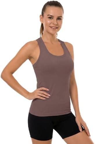 MathCat Workout Tops for Women Seamless Basic Sleeveless Muscle Tank Tops Racerback Athletic Yoga Running Daily Shirts - Image 7