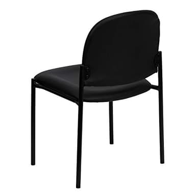 Flash Furniture Tania Comfort Vinyl Upholstered Stackable Side Reception Chair with Padded Seat, Modern Stackable Chair for Living Room/Office, Black - Image 5