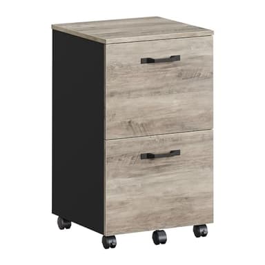 VASAGLE 2-Drawer File Cabinet, Small Rolling Filing Cabinet for Home Office, Printer Stand, for A4, Letter-Size Documents, 15.7 x 16.5 x 27.6 Inches, Heather Greige and Ink Black UOFC040B02 - Image 8
