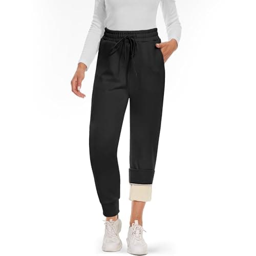 CAMPSNAIL Fleece Lined Sweatpants Women - Joggers for Women with Pockets High Waisted Thermal Winter Warm Pants for Snow - Image 1
