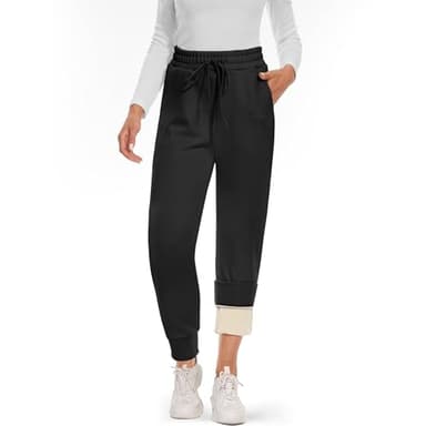 CAMPSNAIL Fleece Lined Sweatpants Women - Joggers for Women with Pockets High Waisted Thermal Winter Warm Pants for Snow - Image 1