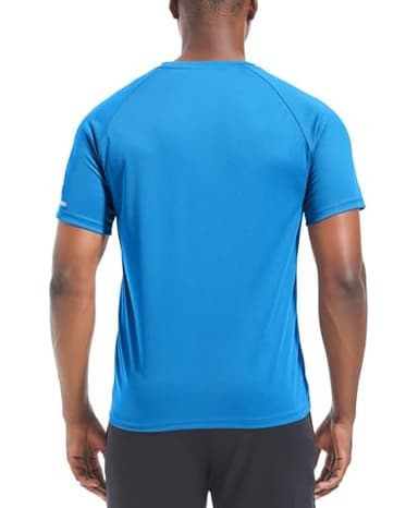 3 Packs Workout Shirts for Men - Activewear Tops Gym Shirts Dry Fit Mesh Moisture Wicking Running Fitness Short Sleeve Crewneck Sports Athletic T-Shirt Tops Black/Gray/Blue-3P02-M - Image 5