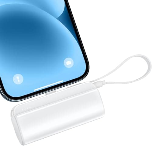 5000mAh Small Portable Charger Compatible with iPhone 14/13/12/11/XR/XS/X/8/7/6, MFi Certified Ultra-Compact 20W PD Fast Charging Power Bank Mini Cute Battery Pack(White) - Image 1