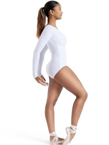 Capezio Women's Long Sleeve Leotard,White,Large - Image 2