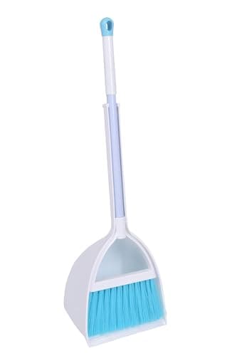Qidiwin Mini Broom and Dustpan, Home Kitchen Sweeping for Kids(White+Blue) - Image 1
