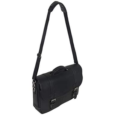 Kenneth Cole REACTION Show Business 16" Colombian Leather Business Laptop Portfolio Messenger Bag, Black - Image 2