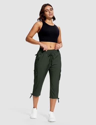 ISEEGZ Hiking Capris for Women with Pockets Lightweight Quick Dry Cargo Capri Travel Pants Women Casual Women's Capris - Image 2