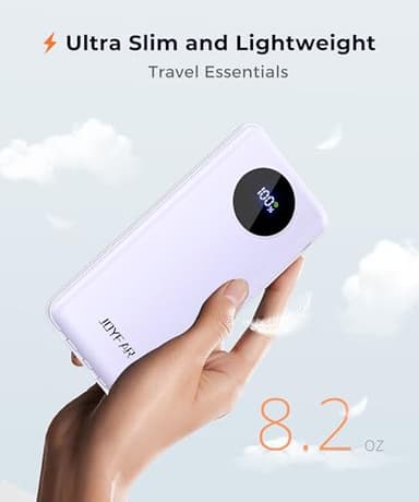 JOYFAR Portable-Charger-Power-Bank Travel Essentials Battery Pack USB C 10000mAh Built in Cable 22.5W Phone Fast Charging Powerbank Compatible with iPhone 16 15 14 13 12 X iPad Samsung Google (Purple) - Image 5