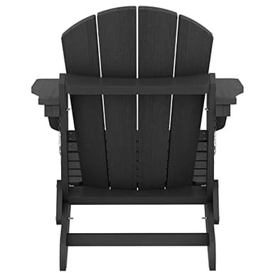 SERWALL Foldable Adirondack Chair Set of 4 for Patio Garden Outdoors Fire Pit-Black - Image 12