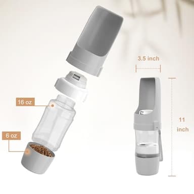 Dog Water Bottle Portable -Foldable Travel Water with Food Container, Leak Proof and Lightweight Water Bottle for Dogs,Dog Stuff Accessories Items,Lightweight & Convenient for Outdoor (Gray, Small) - Image 4