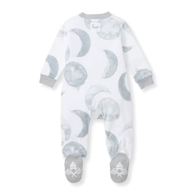 Burt's Bees Baby Boys' Organic Cotton Sleep and Play Footed Pajamas, One-piece Zip Front Romper, Baby Essentials - Image 2