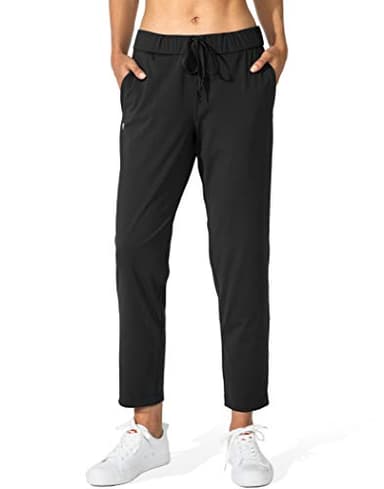G Gradual Women's Pants with Deep Pockets 7/8 Stretch Sweatpants for Women Athletic, Golf, Lounge, Work (Black, Medium) - Image 3