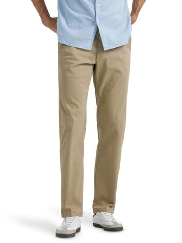 Lee Men's Extreme Motion Flat Front Regular Straight Pant Original Khaki 30W x 30L - Image 1