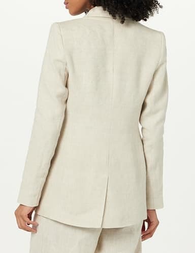 The Drop Women's Blake Long Blazer, Natural Linen, 2X, Plus Size - Image 2