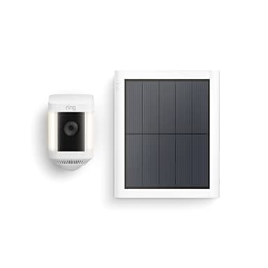 Ring Spotlight Cam Plus, Solar | Two-Way Talk, Color Night Vision, and Security Siren (2022 release) - White - Image 1
