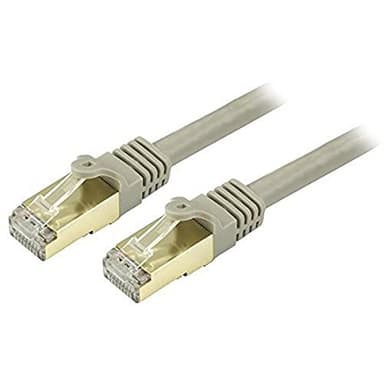 StarTech.com 20ft CAT6a Ethernet Cable - 10 Gigabit Shielded Snagless RJ45 100W PoE Patch Cord - 10GbE STP Network Cable w/Strain Relief - Gray Fluke Tested/Wiring is UL Certified/TIA (C6ASPAT20GR) - Image 1