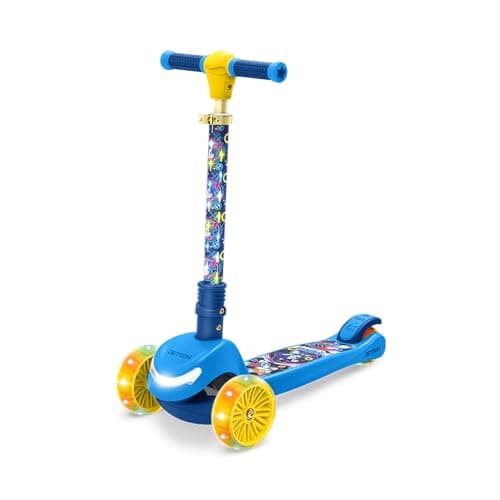 Jetson Sonic Three-Wheel Light Up Kick Scooter, Light up Stem & Wheels, Height Adjustable Handlebar, Rear Brake, Foldable, Ages 3+, JSNC2-3KIK - Image 1