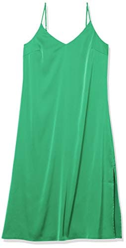The Drop Women's Ana Silky V-Neck Midi Slip Dress, Emerald, S - Image 6