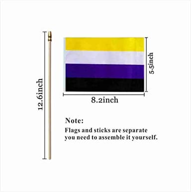 XCFH Pride Rainbow Small Stick Flag All Mini Hand Held LGBTQ Flags,20 Pack,5x8 Inch - Image 3