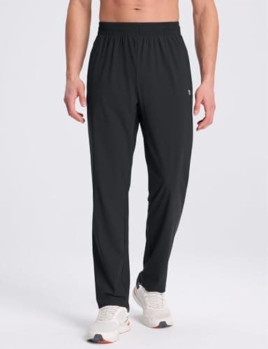 baleaf Men's Athletic Pants with Zipper Pockets Lightweight Quick Dry Tapered Sweatpants for Track Workout Jogging Running Black M - Image 2