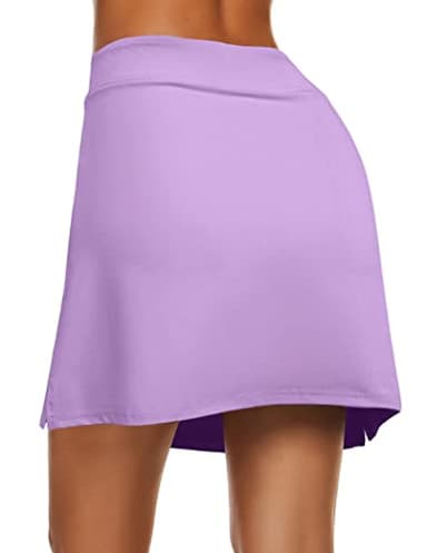 Ekouaer Tennis Golf Skorts for Woman with Shorts High Waisted Athletic Skirts A Line Workout Pickleball Skirt, Violets Medium - Image 4
