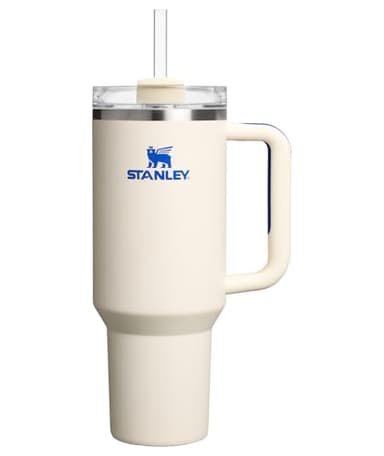STANLEY Quencher H2.0 Tumbler with Handle and Straw 40 oz | Flowstate 3-Position Lid | Cup Holder Compatible for Travel | Insulated Stainless Steel Cup | BPA-Free | Cream Royal - Image 1