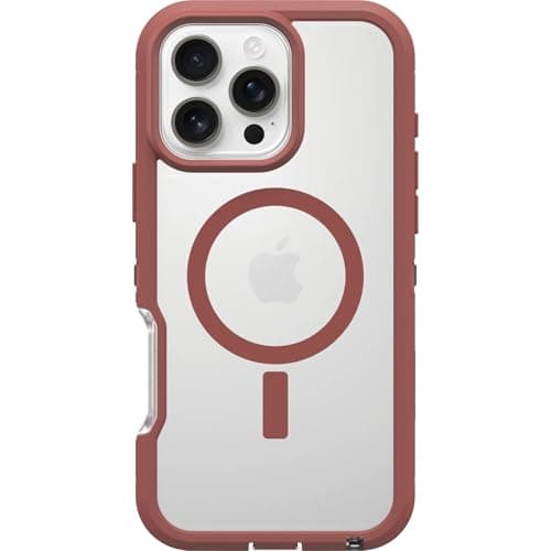 OtterBox iPhone 16 Pro Max Defender Series XT Clear Case - Brick Red Clear - Image 1