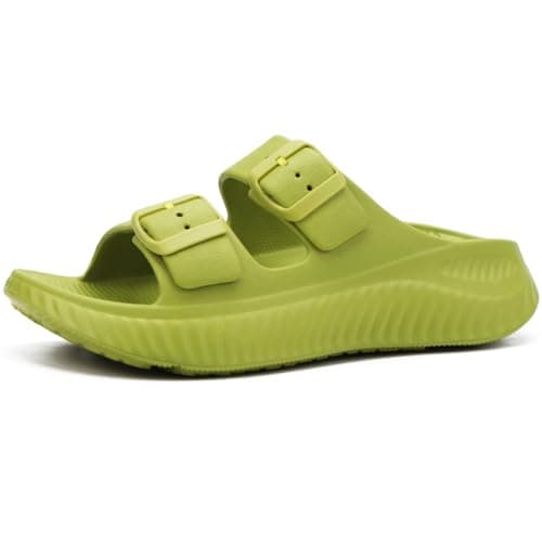 KuaiLu Womens Recovery Sandals Comfort Plantar Fasciitis Arch Support Ladies Orthopedic Adjustable Strap Sport Walking Slides Slip On Athletic Cushion Slippers Summer Pool Beach Sandles Green Size 9 - Image 1