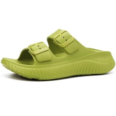 KuaiLu Womens Recovery Sandals Comfort Plantar Fasciitis Arch Support Ladies Orthopedic Adjustable Strap Sport Walking Slides Slip On Athletic Cushion Slippers Summer Pool Beach Sandles Green Size 9 - Image 1