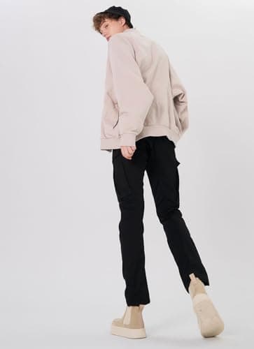 Plaid&Plain Men's and Women's Black Cargo Pants - Slim Fit, 3D Shape, Articulated Knees, Stretchy Fabric C804 Black 40WX28L - Image 8