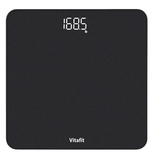 Vitafit Digital Bathroom Scale for Body Weight, Weighing Professional Since 2001, Clear LED Display and Step-On, 3*AAA Batteries Included, 400lb/182kg, Spray Silver Black - Image 1