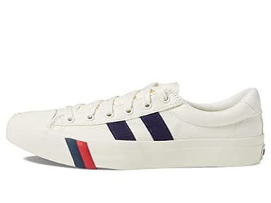 PRO-Keds Men's Royal Plus Lace Up Fashion Sneaker, White/Navy Canvas, 4.5 - Image 4