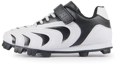 CAMVAVSR Unisex-Child Baseball Cleats Kids Softball Shoes for Boys Girls Rubber Molded Little Children Big Youth Sneakers Easy to Wear Sports Footwear Black Size 13 - Image 2