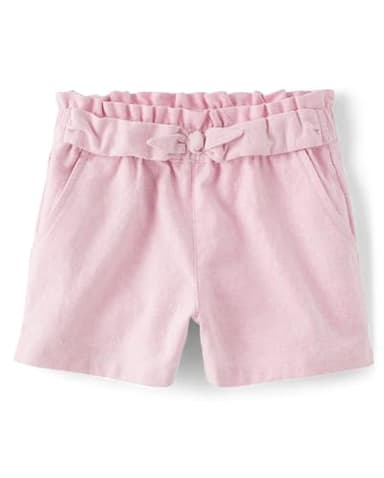 Gymboree,and Toddler Tie Front Linen Shorts,Simple Pink,5T - Image 1