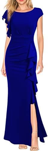 WOOSEA Women's Split Bodycon Mermaid Evening Cocktail Long Dress - Image 3