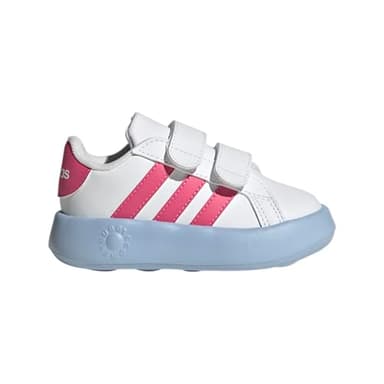 adidas Kids Grand Court 2.0 Sneaker, White/Pulse Magenta/Blue, 9 US Unisex Toddler - Image 6