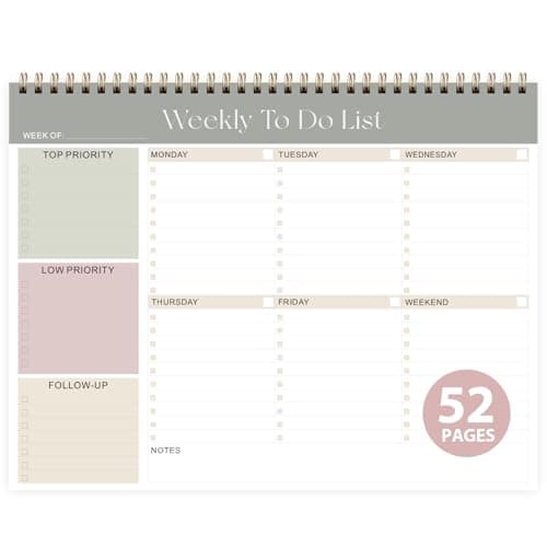 Weekly To Do List Notepad, Undated Planner with 52 Sheets (8.5''x11''), Desk Weekly Planner for Women & Man, Home School & Work - Image 1