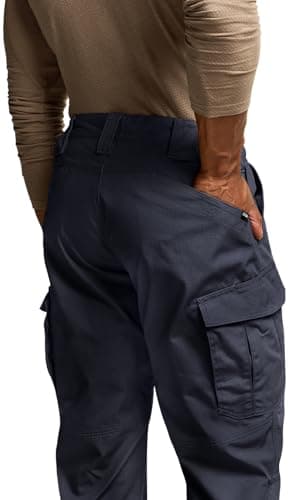 CQR Men's Tactical Pants, Water Resistant Ripstop Cargo Pants, Lightweight EDC Work Hiking Pants, Outdoor Apparel, Raider Mag Pocket Police Navy, 34W x 32L - Image 2