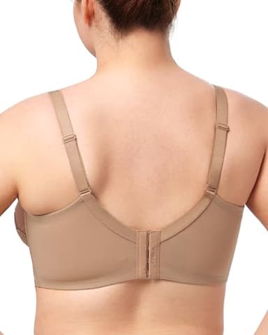 HSIA Minimizer Bras for Women Large Bust Full Coverage Lace Plus Size Bra - Mermaid Scales Beige Brown - Image 3