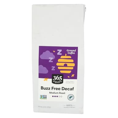 365 by Whole Foods Market, Organic Decaf Buzz Free Full City Roast Ground Coffee, 10 Ounce - Image 1