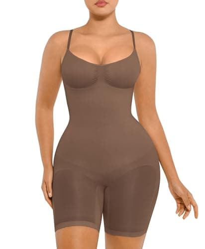 FeelinGirl Hip Enhancer Shapewear Full Body Shaper for Women Tummy Control Thigh Slimmer Faja Pusset Brown 5XL/6XL - Image 1