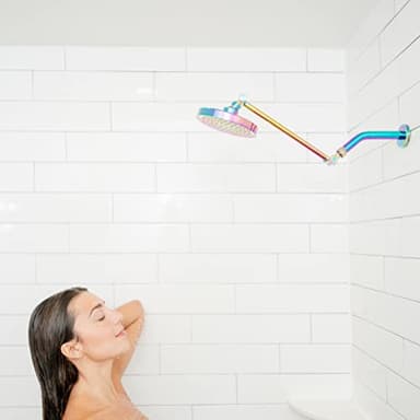 SparkPod Shower Head - High Pressure Rain - Premium Quality Luxury Design - 1-Min Install - Easy Clean Adjustable Replacement for Your Bathroom Shower Heads (Radiant Rainbow, 6 Inch Round) - Image 9