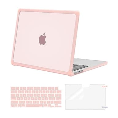 MOSISO Compatible with MacBook Air 13 inch Case 2025 2024 2023 2022 M4 A3240 M3 A3113 M2 A2681,Anti-Cracking Heavy Duty TPU Bumper Hard Case&Keyboard Skin&ScreenFilm for MacBook Air 13.6, Pink - Image 1